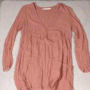 Zara Dusty Pink V-Neck Tunic